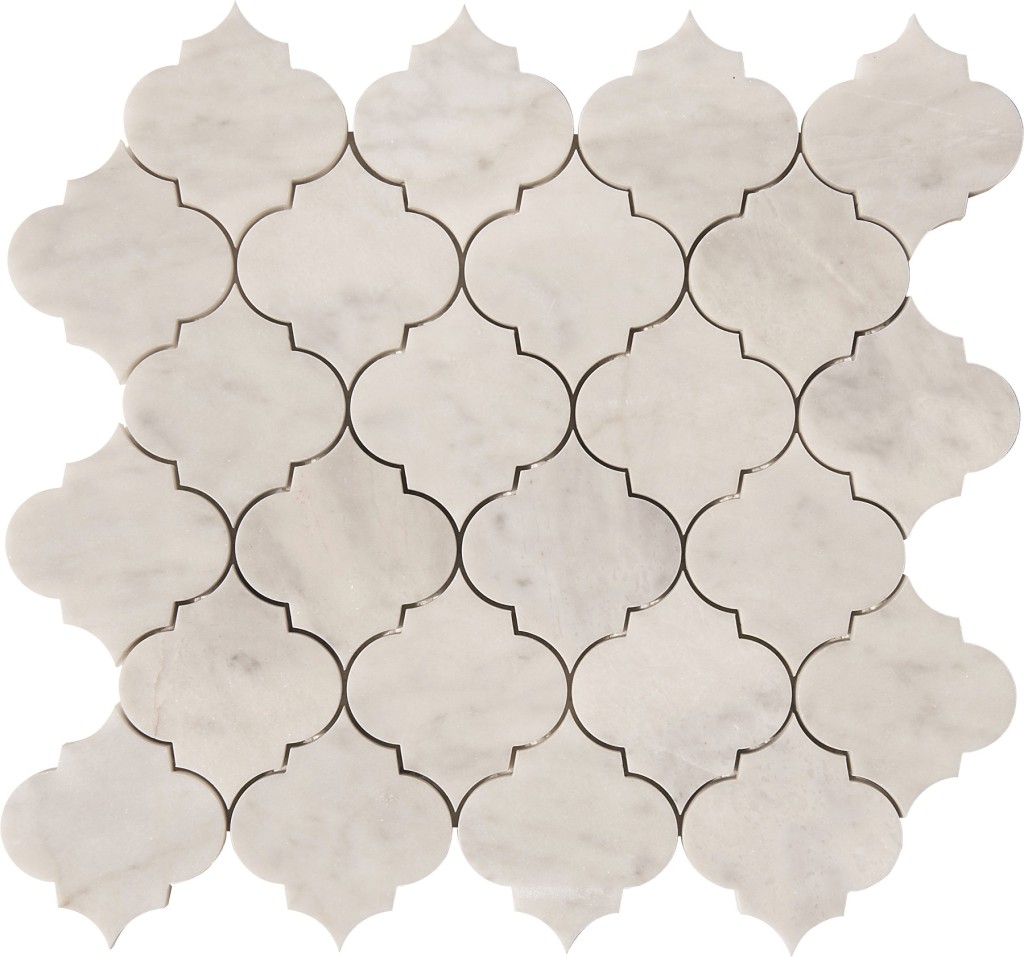 CARRARA ARABESQUE WATERJET MOSAICS POLISHED - Marble Tile Direct